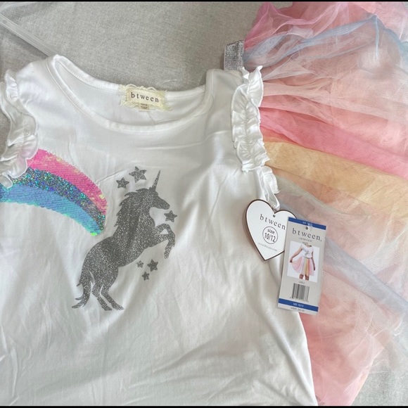 btween Other - 🌟SOLD BTWEEN rainbow MAGICAL Tutu Unicorn Set 7/8 NWT